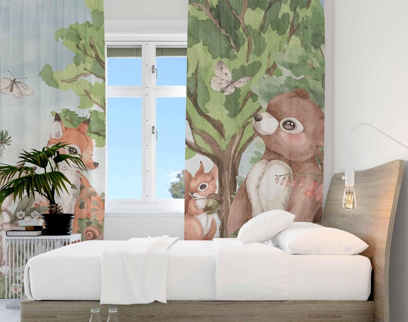 Forest Animals Curtains Kids B - Baby Nursery Curtains recension och pris