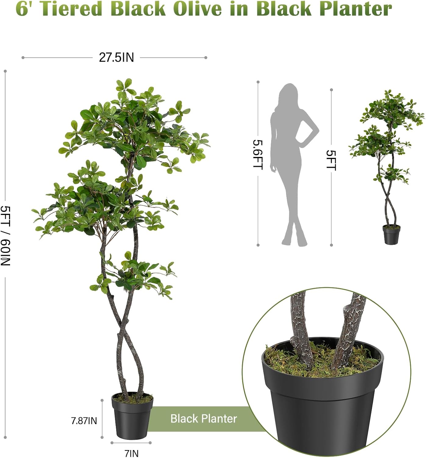 Artificial Plants Indoor, 5/6  - Baby Nursery Artwork recension och pris