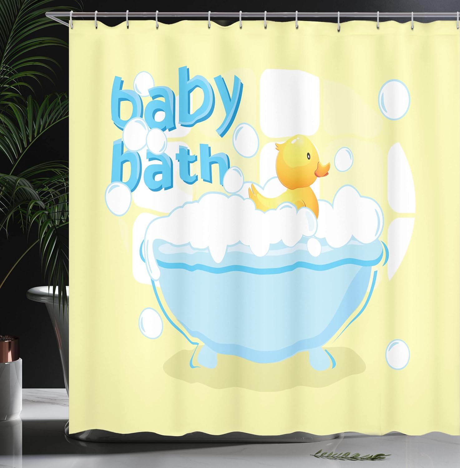 Yellow Baby Bath Shower Curtai - Baby Nursery Curtains recension och pris
