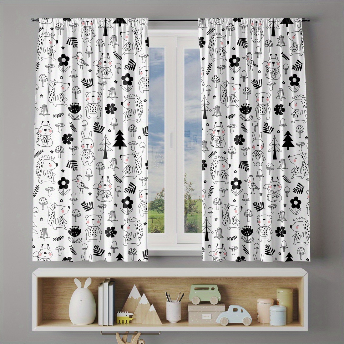 Cute Woodland Forest Nursery C - Baby Nursery Curtains recension och pris