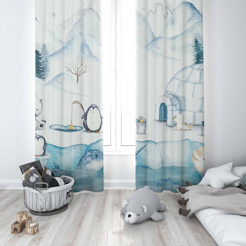 Arctic Animals Nursery Curtain - Baby Nursery Curtains recension och pris