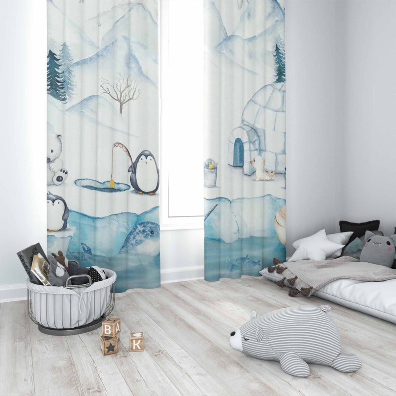 Arctic Animals Nursery Curtain - Baby Nursery Curtains recension och pris