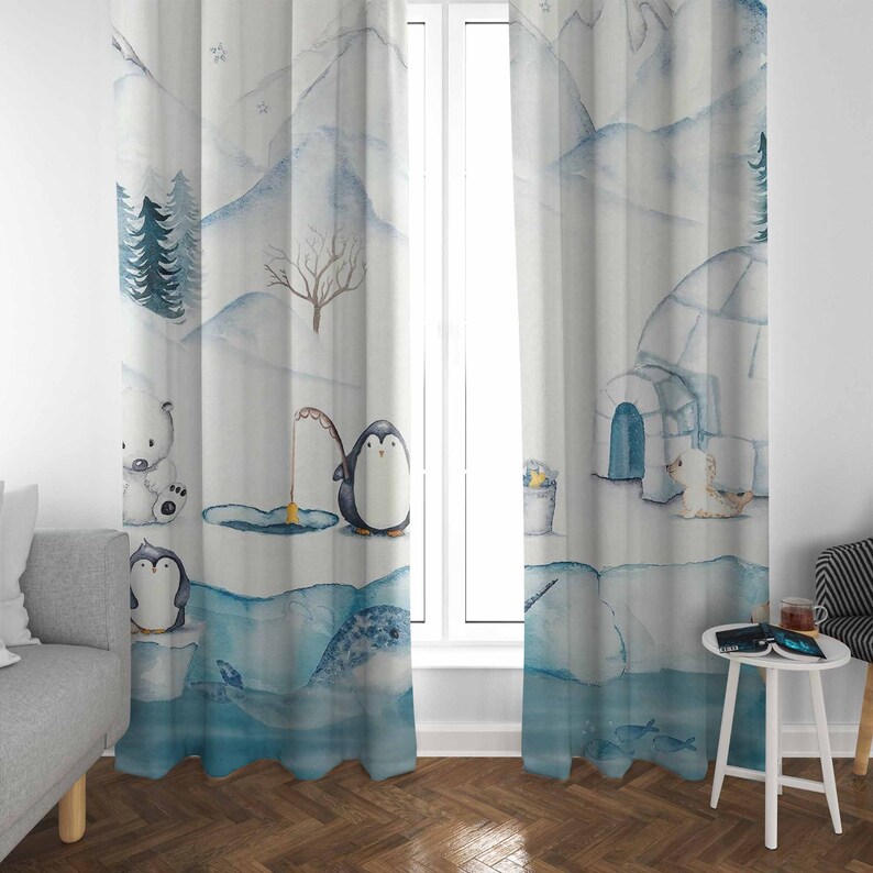 Arctic Animals Nursery Curtain - Baby Nursery Curtains recension och pris