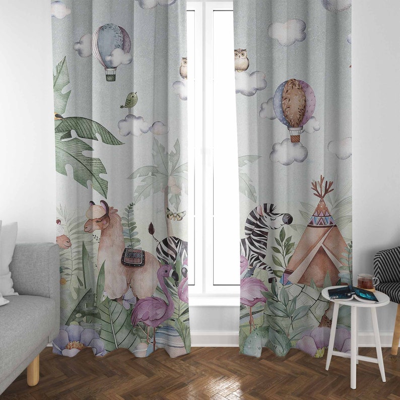 Safari Animals Party Nursery C - Baby Nursery Curtains recension och pris