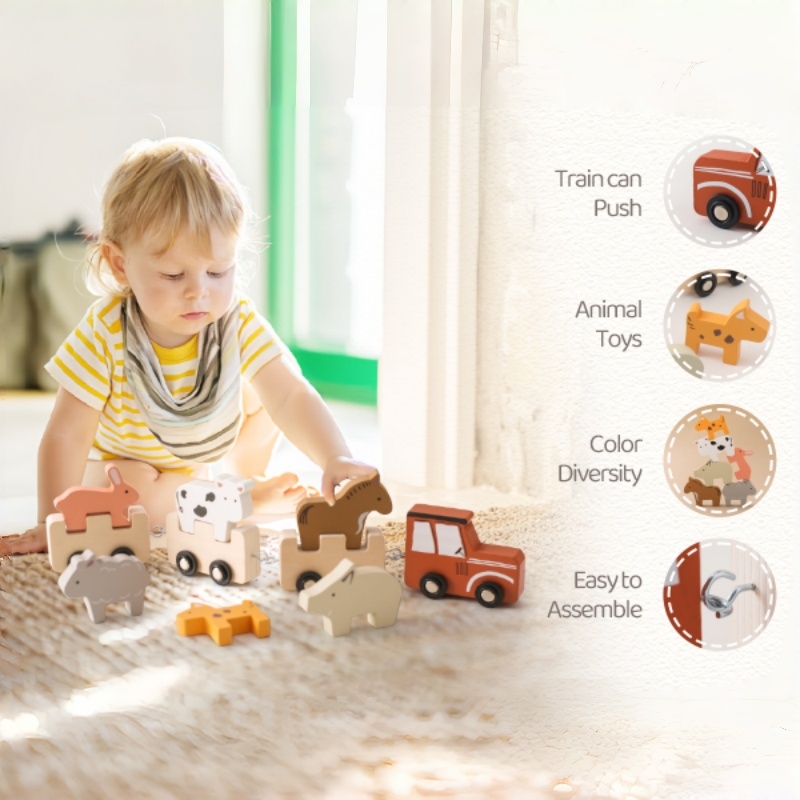 Colorful Wooden Push Train Toy - Baby Nursery Music recension och pris