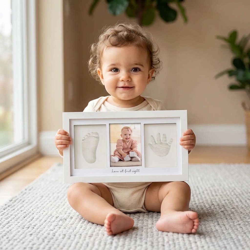 Baby Handprint Footprint Clay  - Baby Nursery Frames recension och pris
