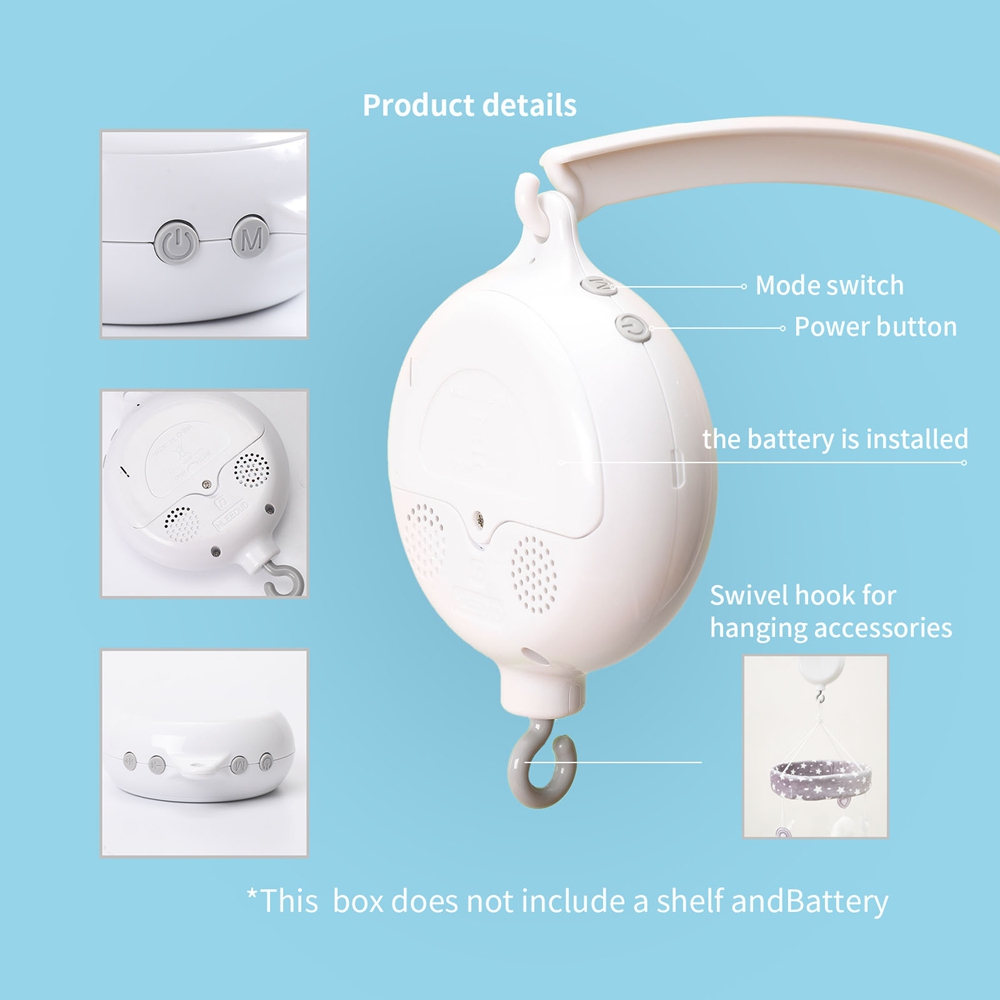 Crib Bell Rotary Music Box wit - Baby Nursery Music recension och pris