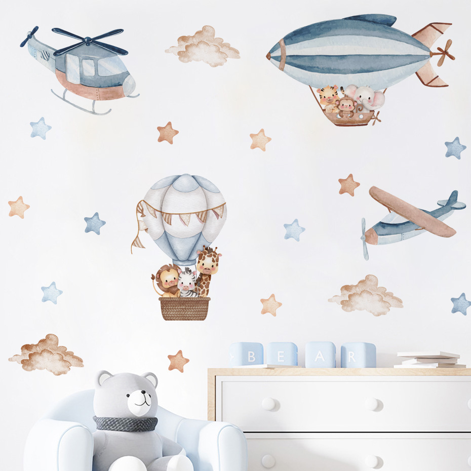 Watercolor Animals Hot Air Bal - Baby Nursery Products recension och pris