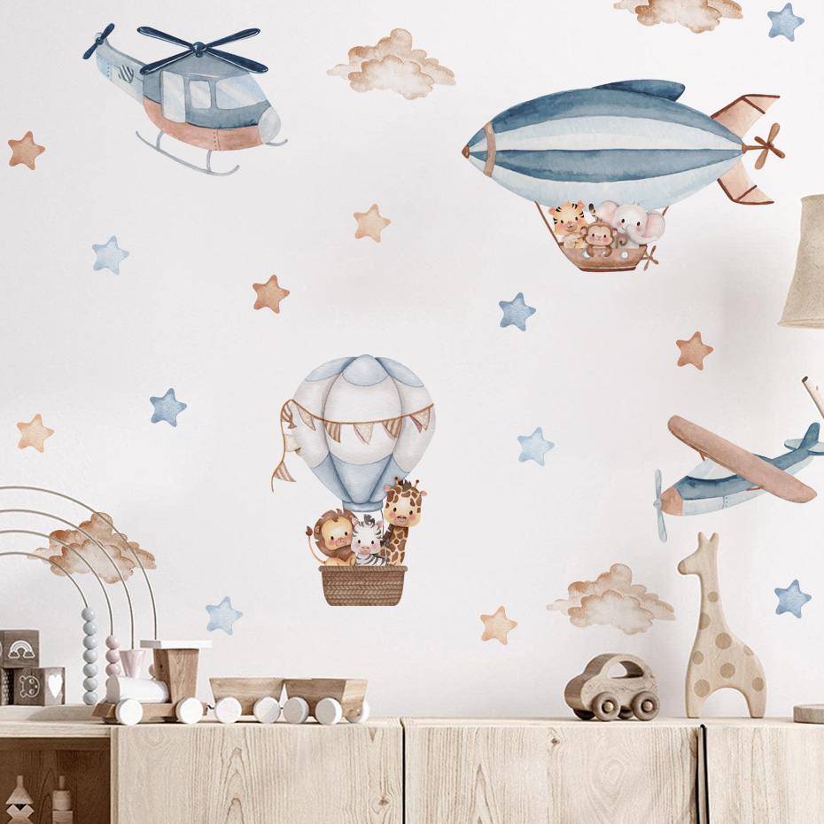 Watercolor Animals Hot Air Bal - Baby Nursery Products recension och pris