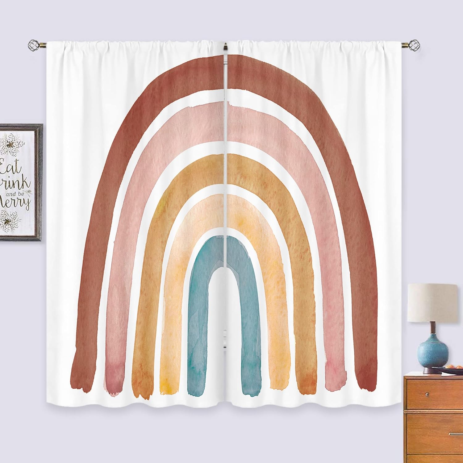 Kids Boho Rainbow Curtains for - Baby Nursery Curtains recension och pris