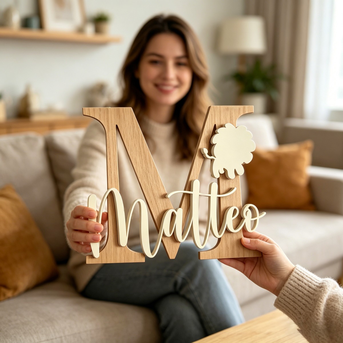 1Pc Custom Lion Name & Initial - Baby Nursery Kids recension och pris