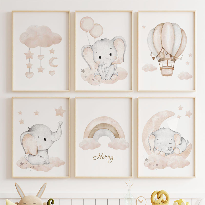 Cute Elephant Hot Balloon Moon - Baby Nursery Kids recension och pris