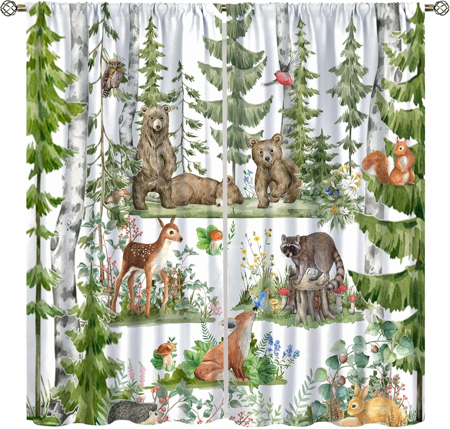 Forest Animal Curtains for Kid - Baby Nursery Curtains recension och pris