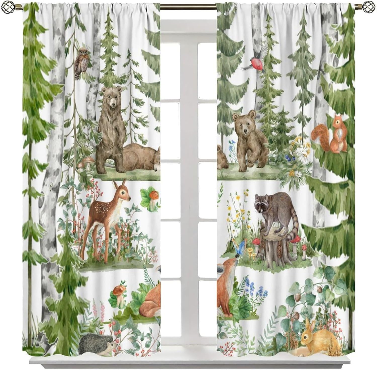 Forest Animal Curtains for Kid - Baby Nursery Curtains recension och pris
