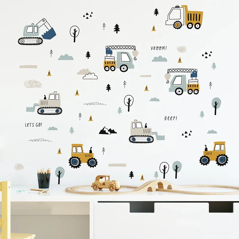 Hand Drawn Cute Cars Cargo Tru - Baby Nursery Products recension och pris
