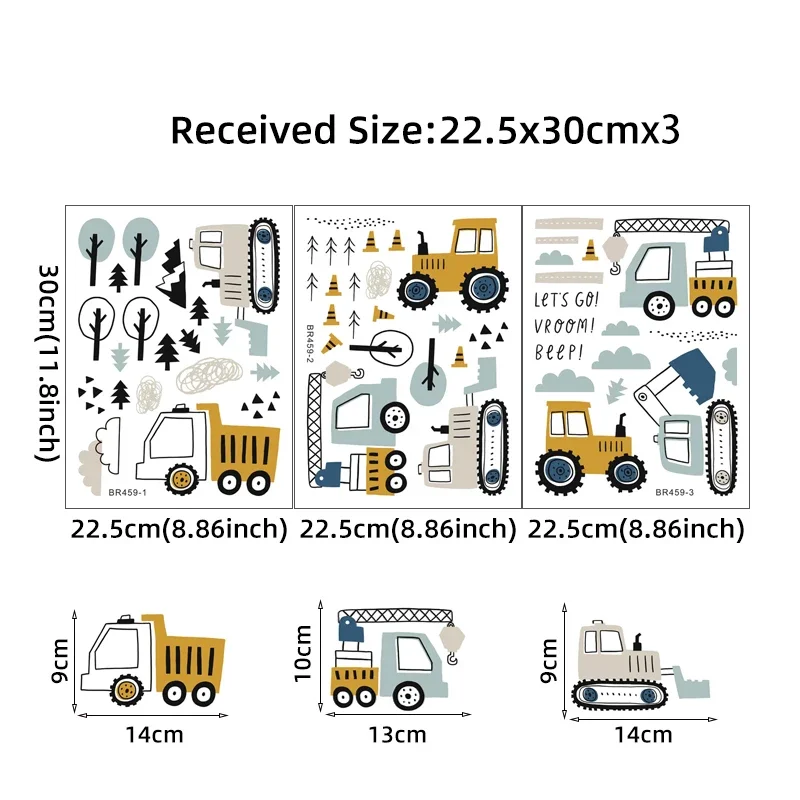Hand Drawn Cute Cars Cargo Tru - Baby Nursery Products recension och pris