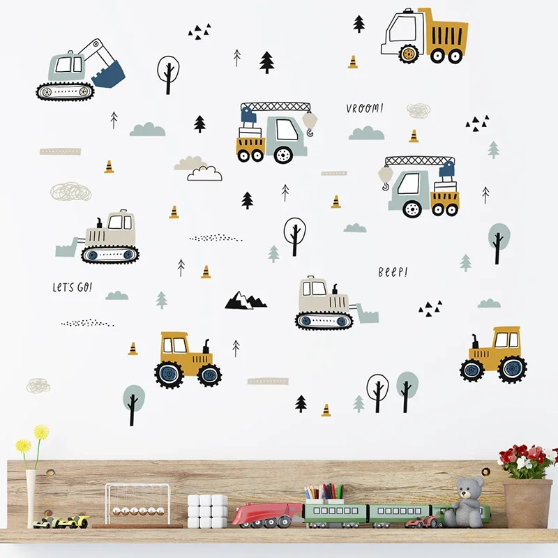 Hand Drawn Cute Cars Cargo Tru - Baby Nursery Products recension och pris