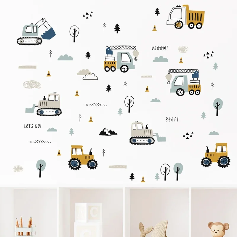 Hand Drawn Cute Cars Cargo Tru - Baby Nursery Products recension och pris