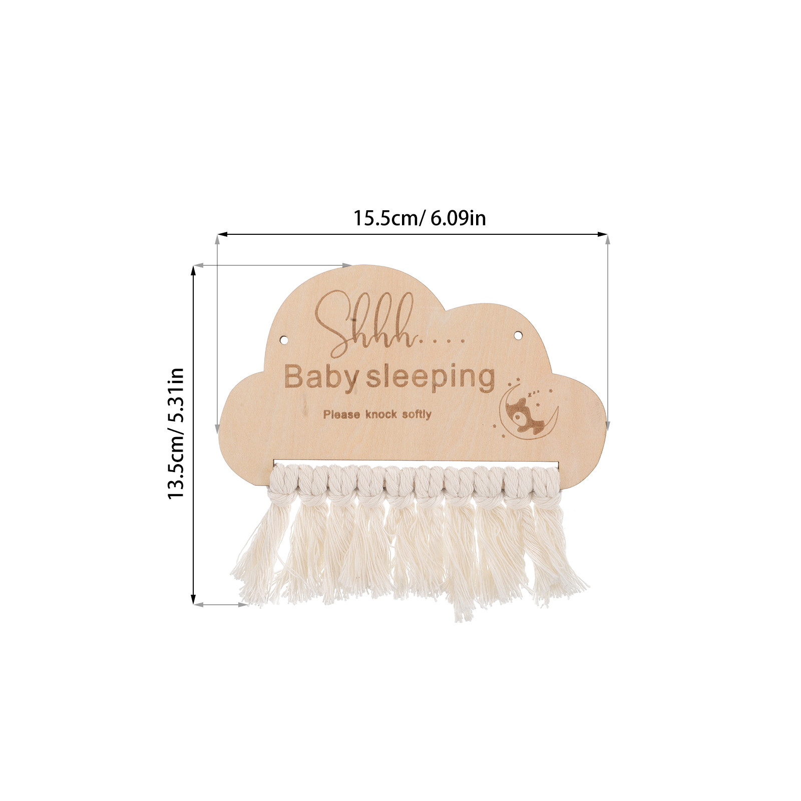 Wooden Baby Sleeping Sign Door - Baby Nursery Essentials recension och pris