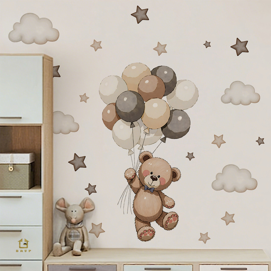 Adorable Teddy Bear Wall Decal - Baby Nursery Products recension och pris