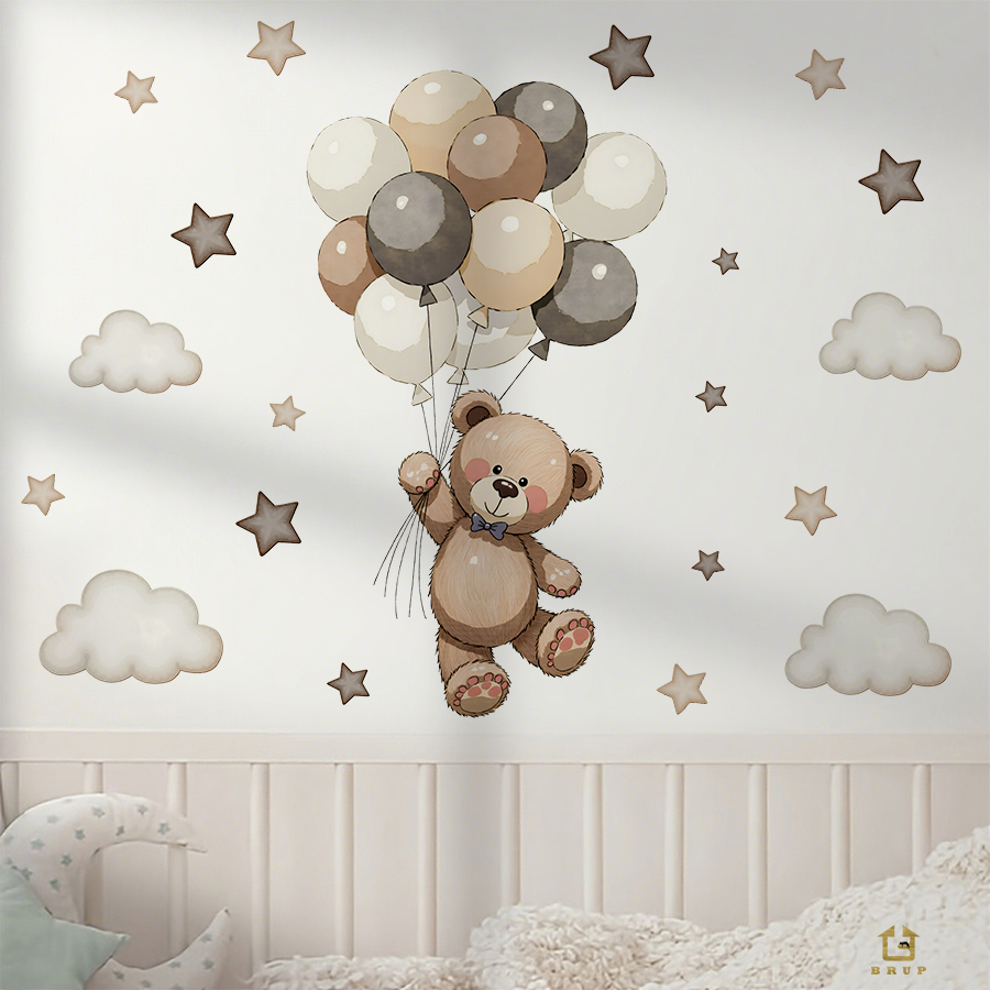 Adorable Teddy Bear Wall Decal - Baby Nursery Products recension och pris