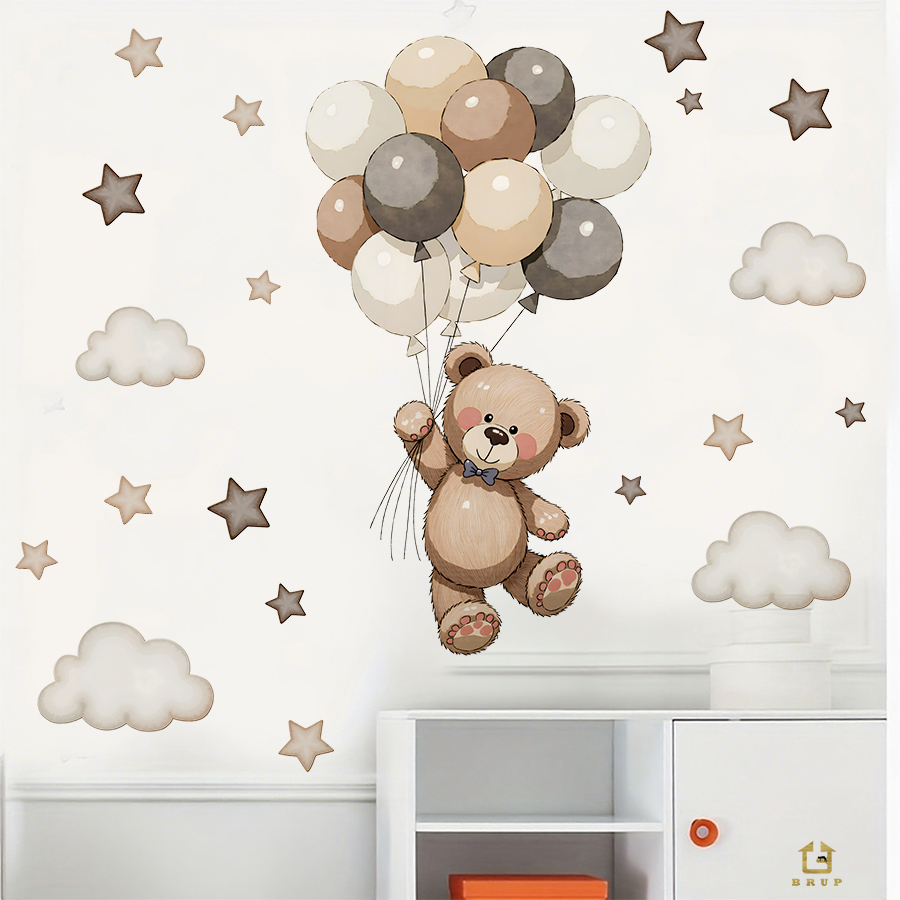 Adorable Teddy Bear Wall Decal - Baby Nursery Products recension och pris