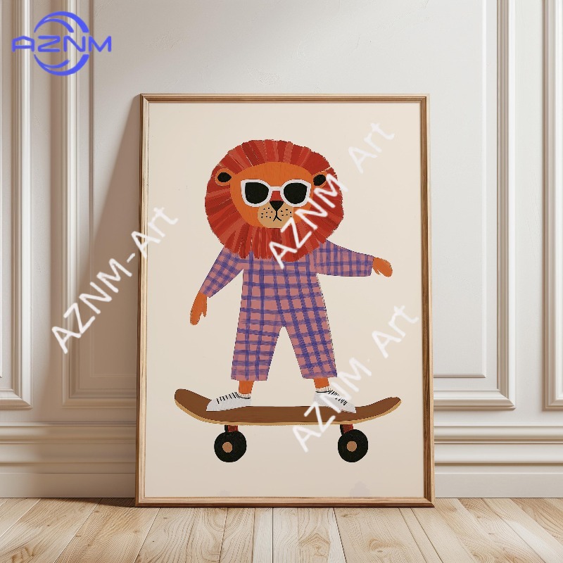 1PC Funny Animal Skateboarding - Baby Nursery Products recension och pris