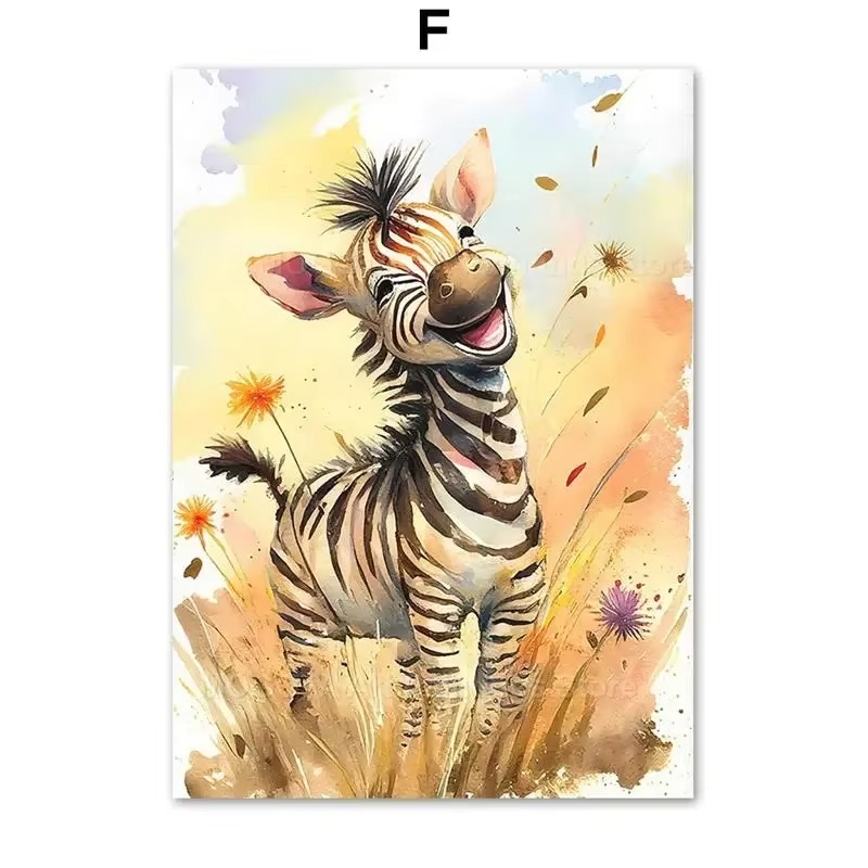 Watercolor Lion Giraffe Tiger  - Baby Nursery Art recension och pris