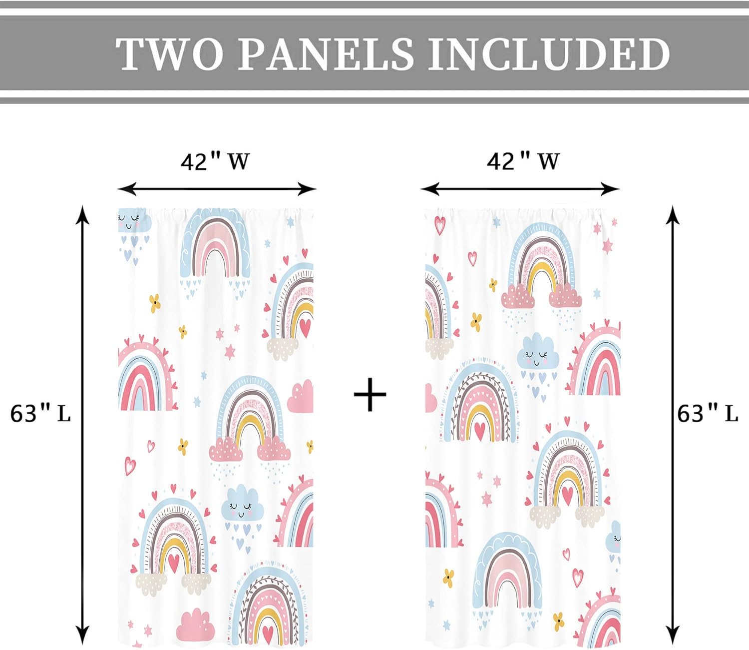 Baby Girls Pink Boho Rainbow C - Baby Nursery Curtains recension och pris