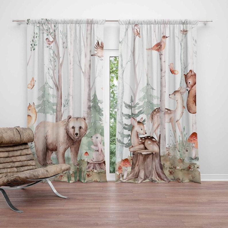 Forest Animals Curtains Kids N - Baby Nursery Curtains recension och pris