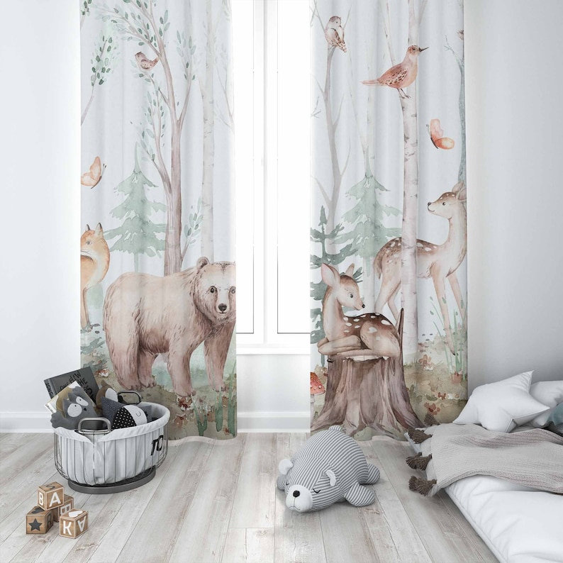 Forest Animals Curtains Kids N - Baby Nursery Curtains recension och pris