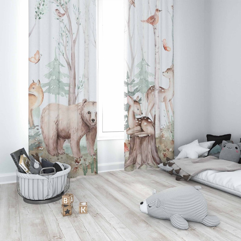 Forest Animals Curtains Kids N - Baby Nursery Curtains recension och pris