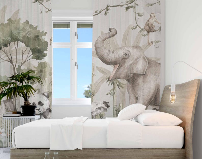 Safari Animals Curtains Kids B - Baby Nursery Curtains recension och pris